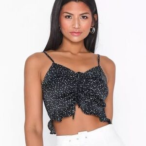MISSGUIDED | Polka Dot Frill Top